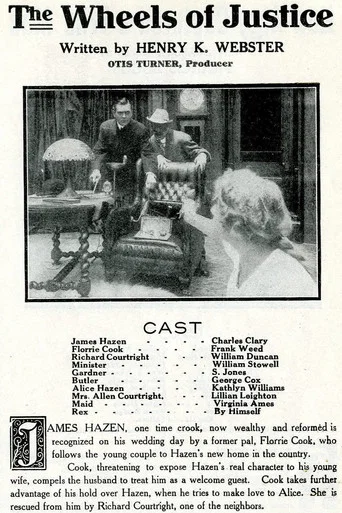 Movie poster for The Wheels of Justice (1911)