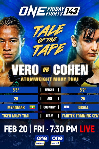 Movie poster for ONE Friday Fights 143: Vero vs. Shir Cohen (2026)