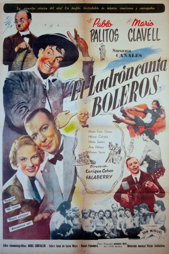 Movie poster for El ladrón canta boleros (1950)