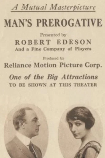 Movie poster for Man's Prerogative (1915)