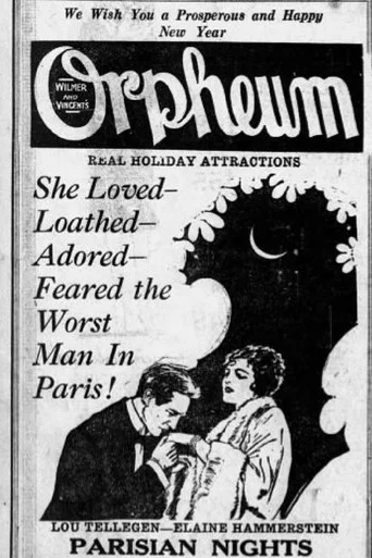 Movie poster for Parisian Nights (1925)