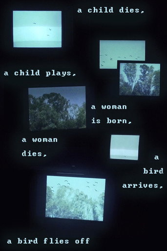 Movie poster for A child dies, a child plays, a woman is born, a woman dies, a bird arrives, a bird flies off (2018)