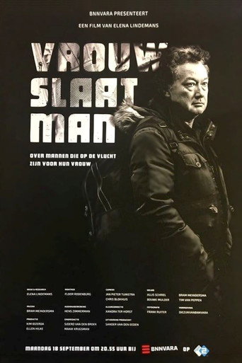 Vrouw slaat man poster