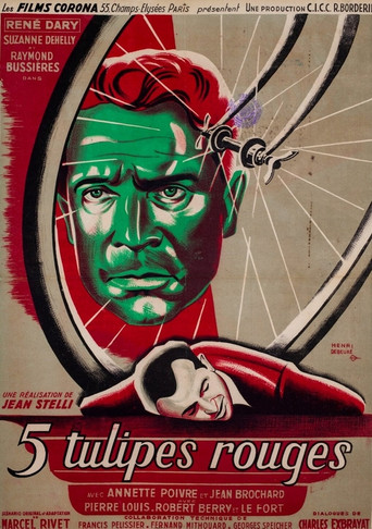 Five Red Tulips poster