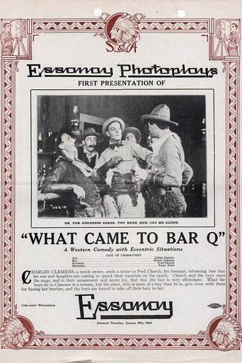 Movie poster for What Came to Bar Q (1914)