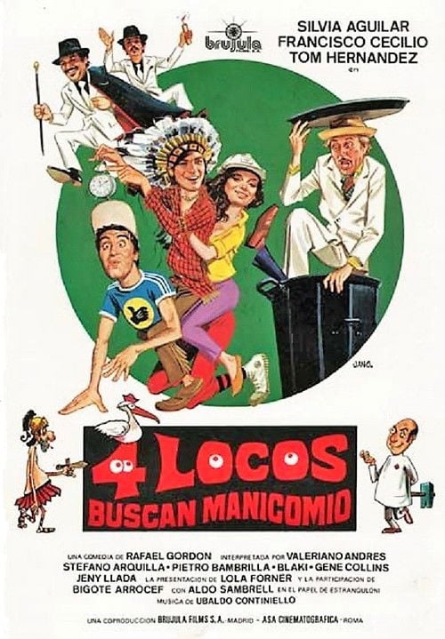 Movie poster for Cuatro locos buscan manicomio (1980)