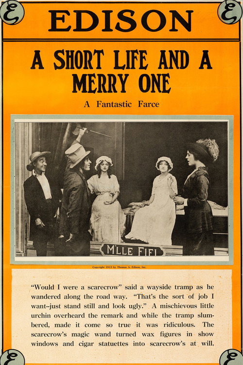 Movie poster for A Short Life and a Merry One (1913)