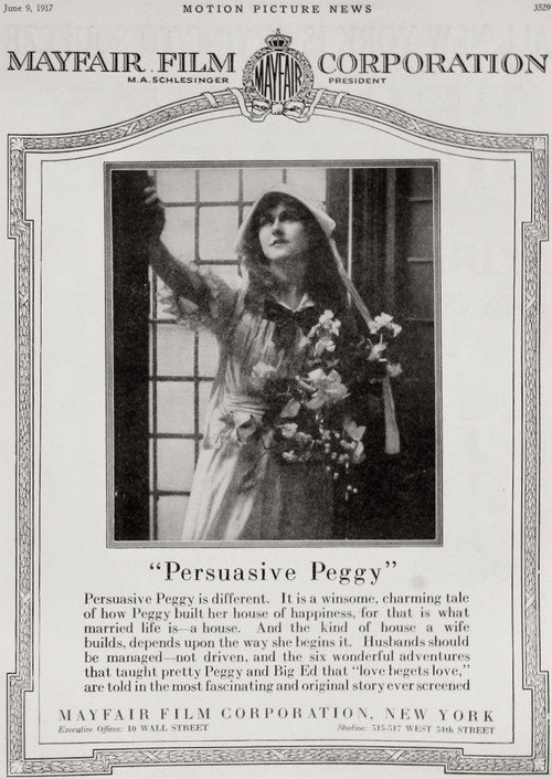 Movie poster for Persuasive Peggy (1917)