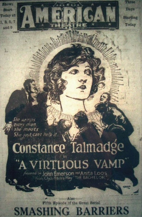 Movie poster for A Virtuous Vamp (1919)