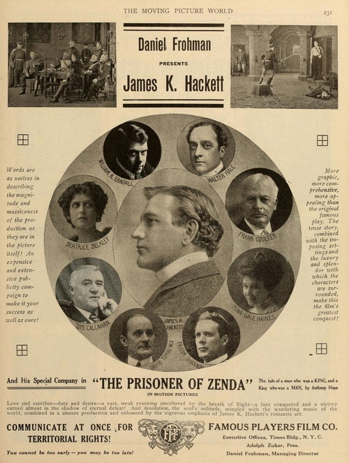 Movie poster for The Prisoner of Zenda (1913)