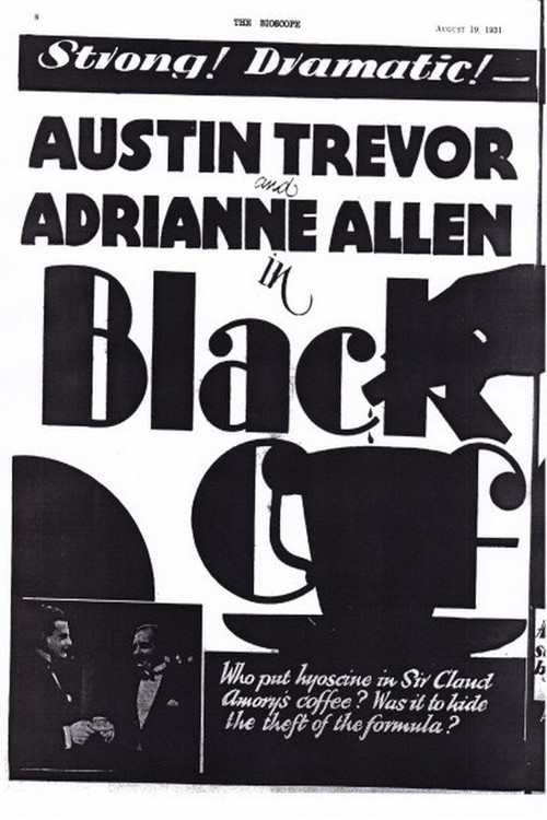 Movie poster for Black Coffee (1931)
