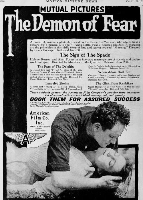 Movie poster for The Demon of Fear (1916)