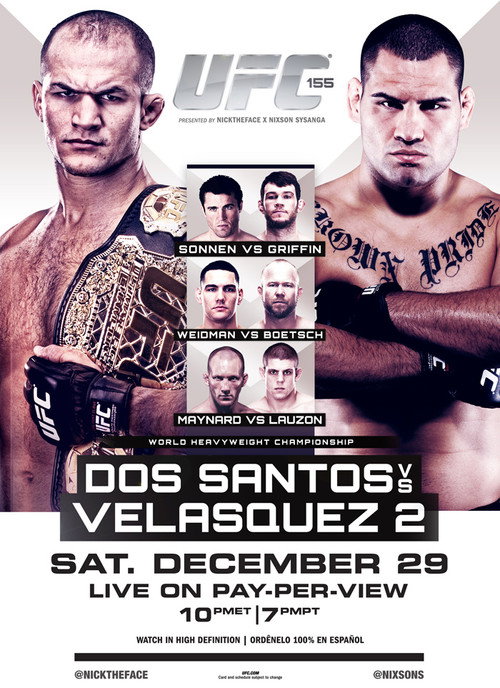 Movie poster for UFC 155: Dos Santos vs. Velasquez 2 (2012)