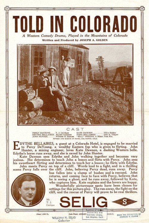 Movie poster for Told in Colorado (1911)