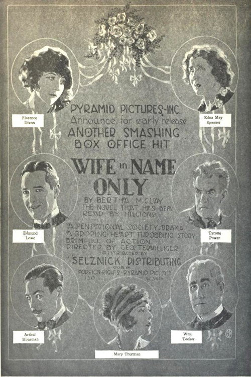 Movie poster for Wife in Name Only (1923)