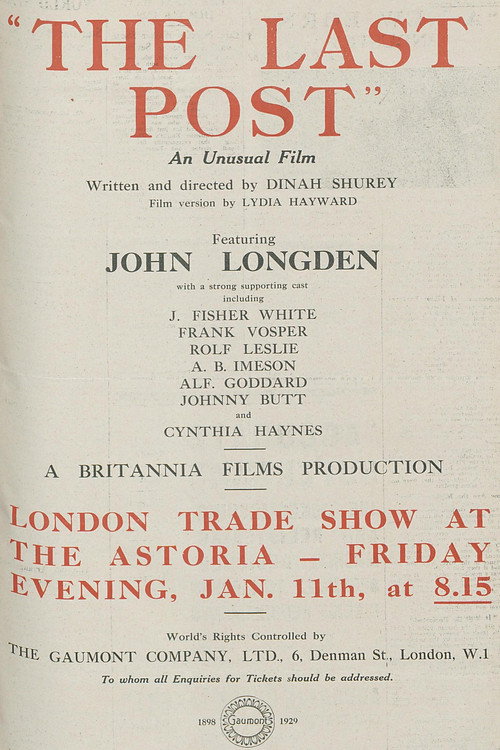 Movie poster for The Last Post (1929)