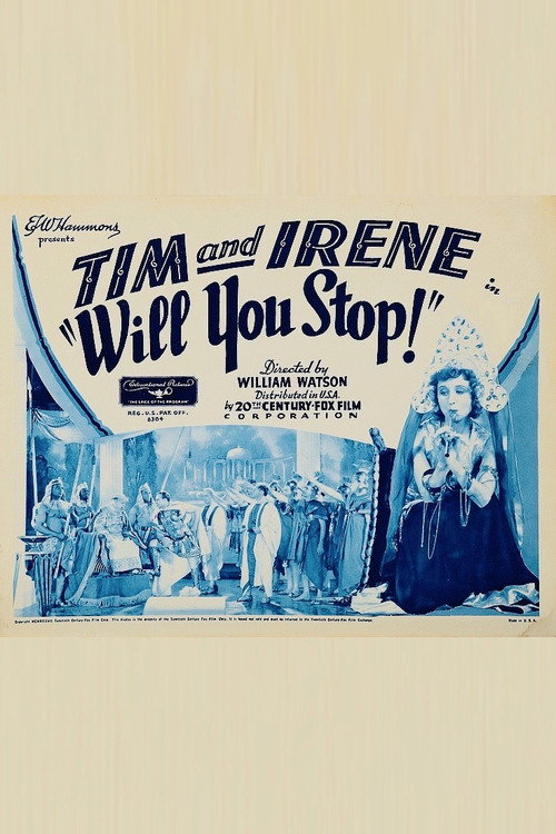 Movie poster for Will You Stop? (1937)