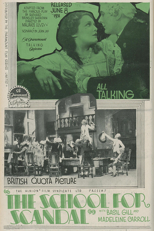 Movie poster for The School for Scandal (1930)