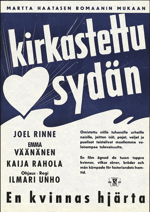 Movie poster for Kirkastettu sydän (1943)