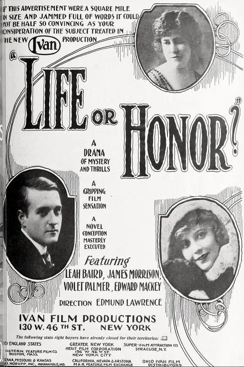 Movie poster for Life or Honor? (1918)