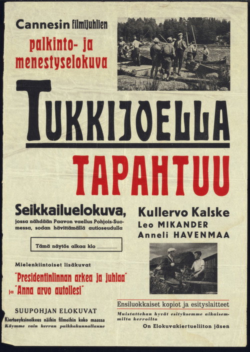 Movie poster for Tukkijoella tapahtuu (1950)