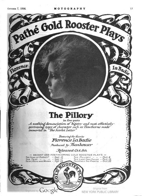 Movie poster for The Pillory (1916)