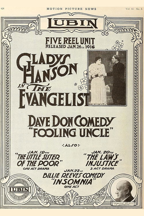 Movie poster for The Evangelist (1916)
