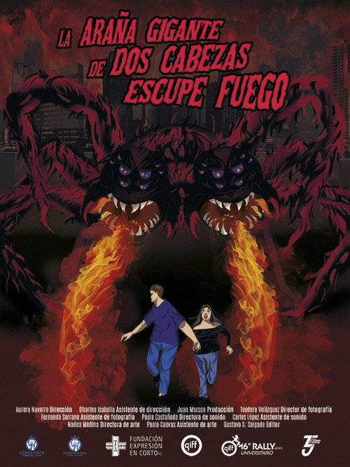 Movie poster for La Araña Gigante de Dos Cabezas Escupe Fuego (2025)