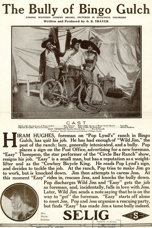 Movie poster for The Bully of Bingo Gulch (1911)