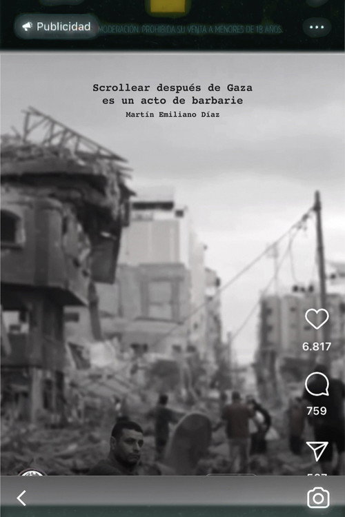 Movie poster for Scrollear después de gaza es un acto de barbarie (2024)