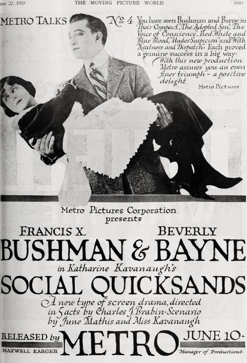 Movie poster for Social Quicksands (1918)