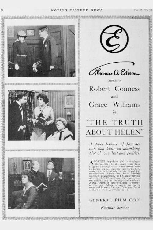 Movie poster for The Truth About Helen (1915)