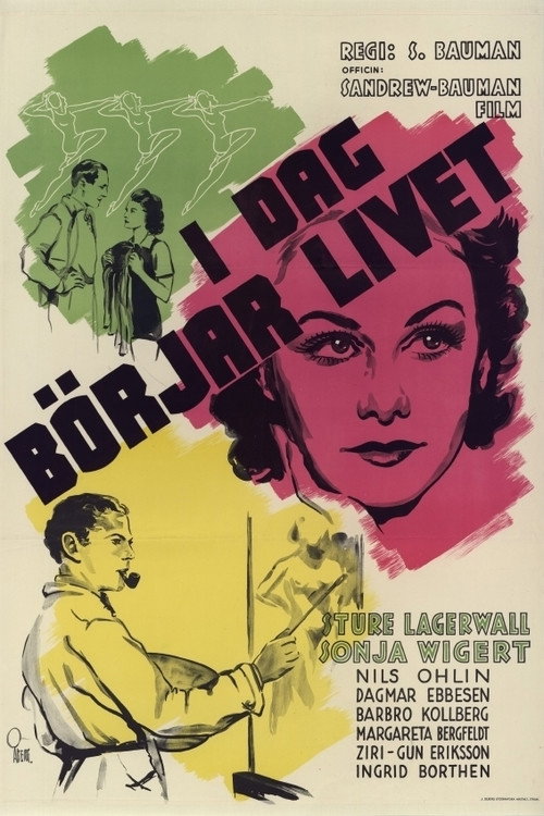 Movie poster for I dag börjar livet (1939)