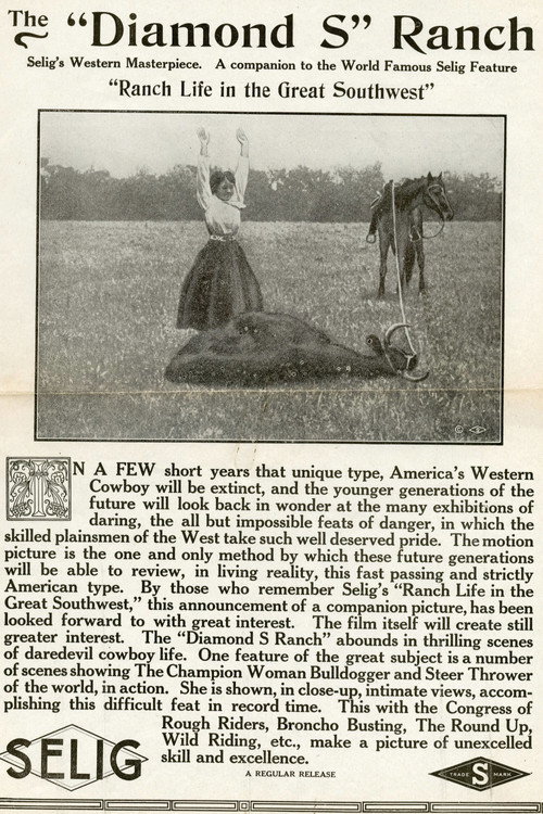 Movie poster for The 'Diamond S' Ranch (1912)