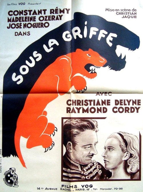 Movie poster for Sous la griffe (1935)