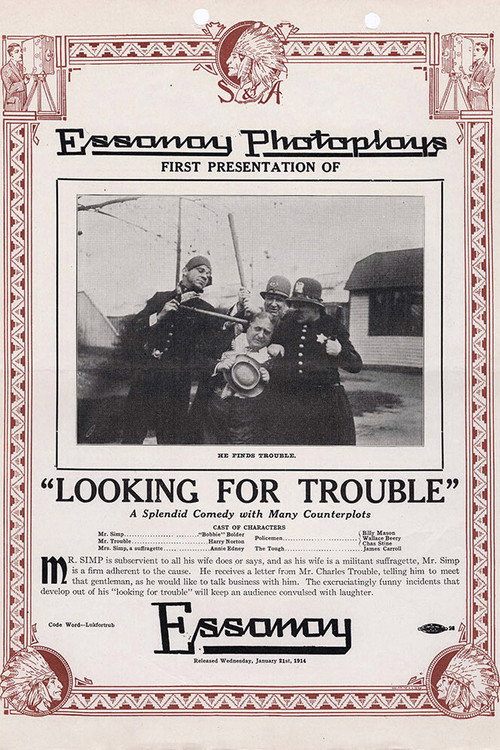 Movie poster for Looking for Trouble (1914)