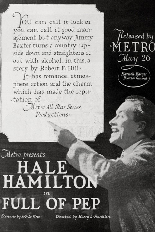 Movie poster for Full of Pep (1919)