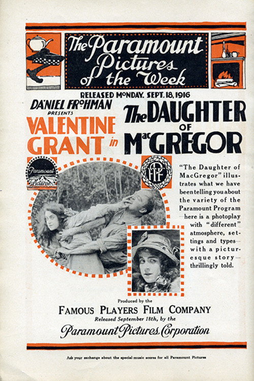 Movie poster for The Daughter of MacGregor (1916)