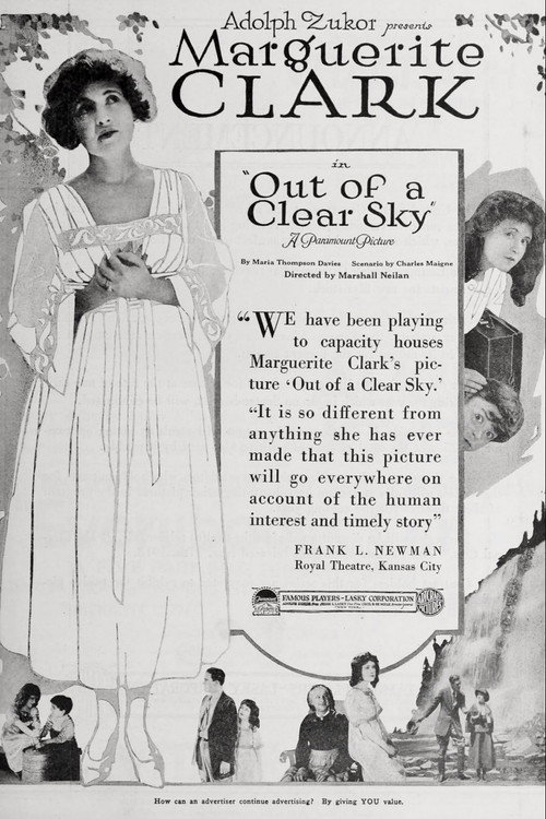 Movie poster for Out of a Clear Sky (1918)