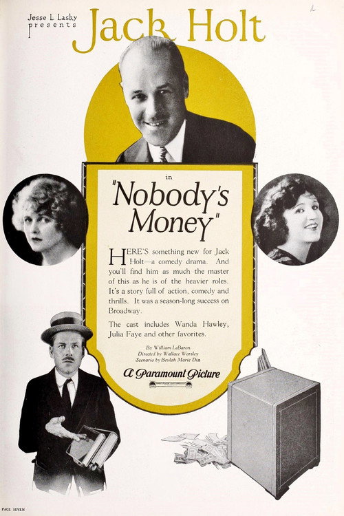 Movie poster for Nobody's Money (1923)