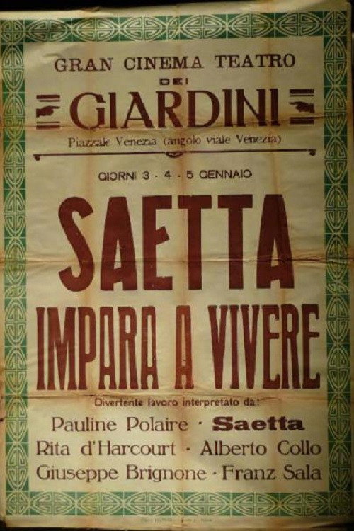 Movie poster for Saetta impara a vivere (1924)