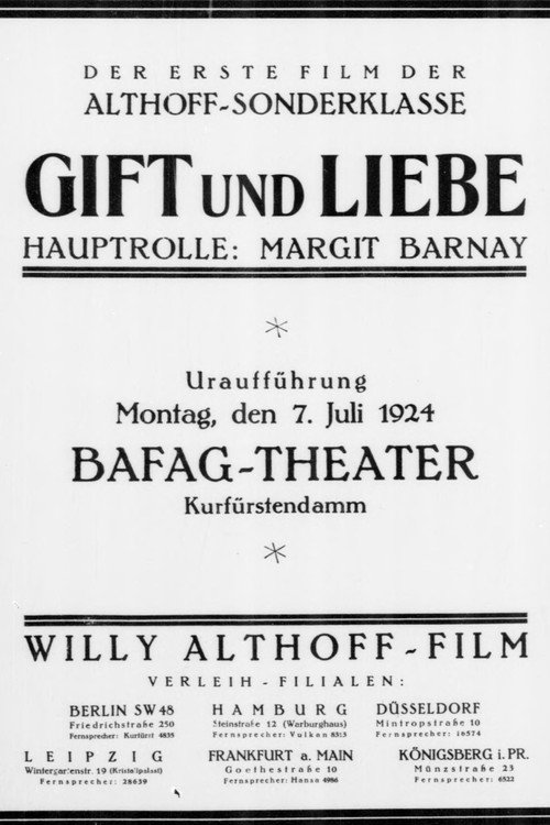 Movie poster for Gift und Liebe (1924)