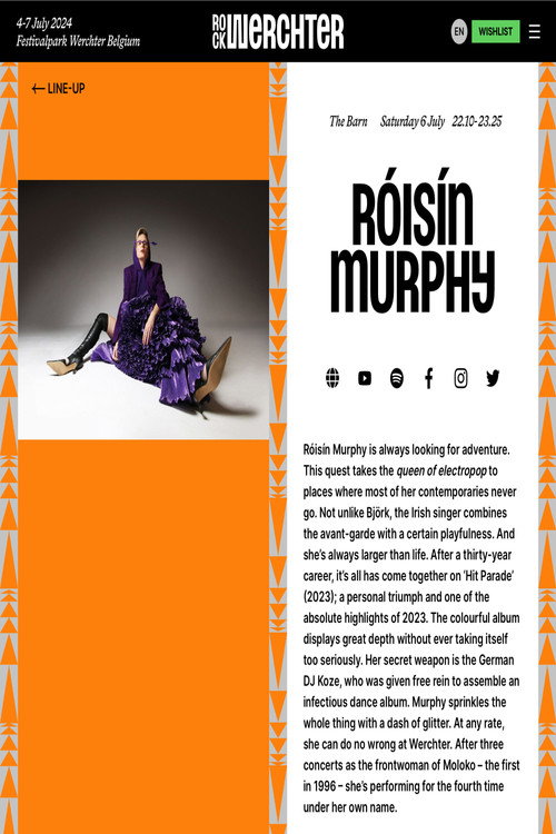 Movie poster for Róisín Murphy - Rock Werchter 2024