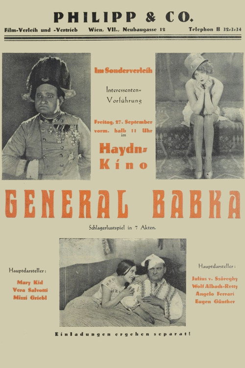 Movie poster for General Babka (1930)