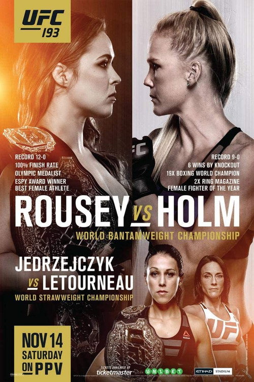 Movie poster for UFC 193: Rousey vs. Holm (2015)