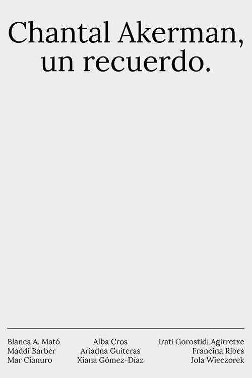 Movie poster for Chantal Akerman, un recuerdo (2016)