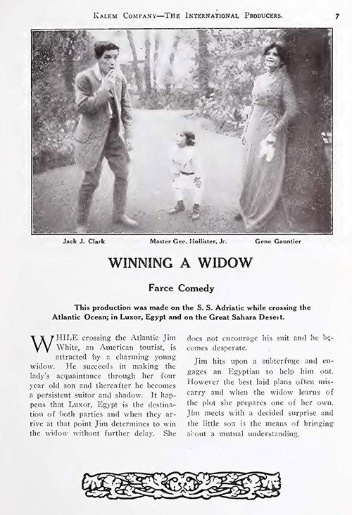 Movie poster for Winning a Widow (1912)