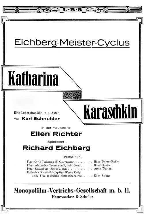 Movie poster for Katharina Karaschkin (1917)