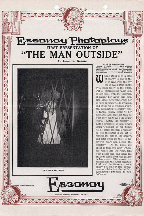 Movie poster for The Man Outside (1913)