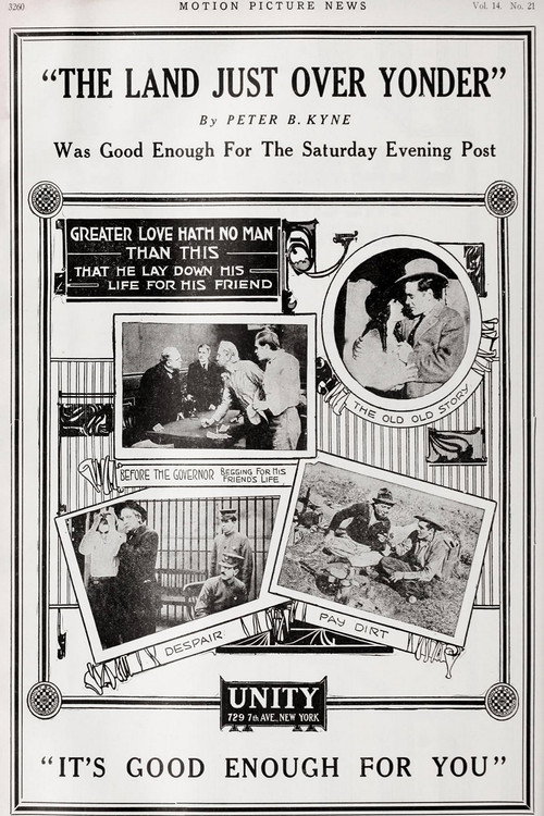 Movie poster for The Land Just Over Yonder (1916)